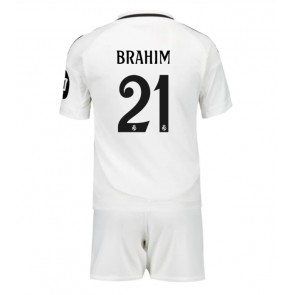 Billiga Real Madrid Brahim Diaz #21 Hemmatröja Barn 2024-25 Kortärmad (+ Korta byxor)